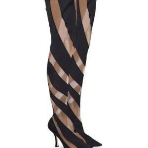 Jimmy Choo Women's Black X Mugler Over-the-knee Sock Boots